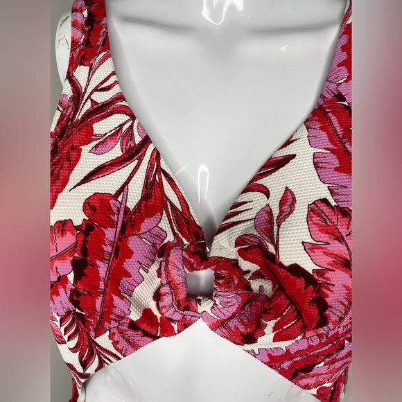 Jessica Simpson NWT XL Palm O Ring Floral Cutout Swimsuit Pictured AS IS - Picture 4 of 8